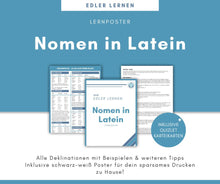 Lade das Bild in den Galerie-Viewer, Lernposter Nomen in Latein