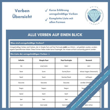 Lade das Bild in den Galerie-Viewer, Lernposter unregelmäßige Verben
