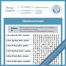 Lade das Bild in den Galerie-Viewer, Wörtersuchsel. Die Infinitive der i-Konjugation in Latein auf der linken Seite müssen in die angegebene lateinische Form gebracht werden. Anschließend musst du sie im Wörtersuchsel auf der rechten Seite suchen.