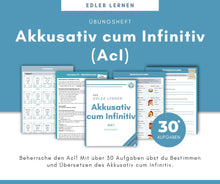 Lade das Bild in den Galerie-Viewer, Übungsheft AcI - Akkusativ cum Infinitiv
