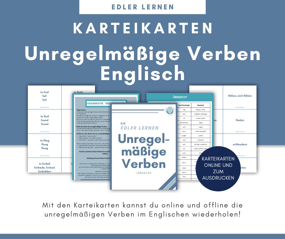 Lernhilfe: Unregelmäßige Verben Englisch | Karteikarten | EDLER LERNEN